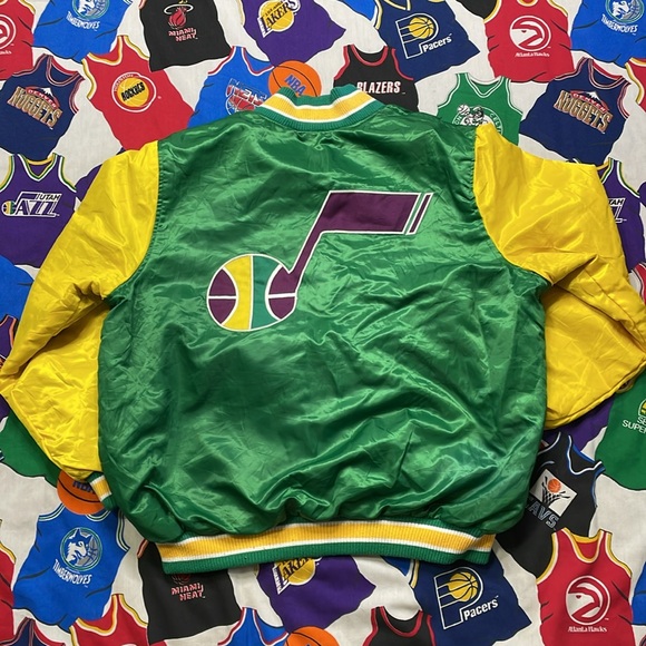 Vintage Carl Banks G111 NBA Utah Jazz Satin Reversible Jacket - Picture 2 of 6
